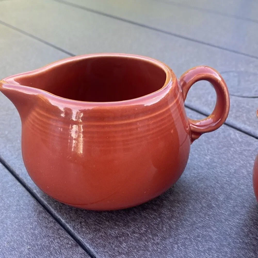 Fiesta lot of 2 cream pitchers‎ paprika homer Laughlin made in USA